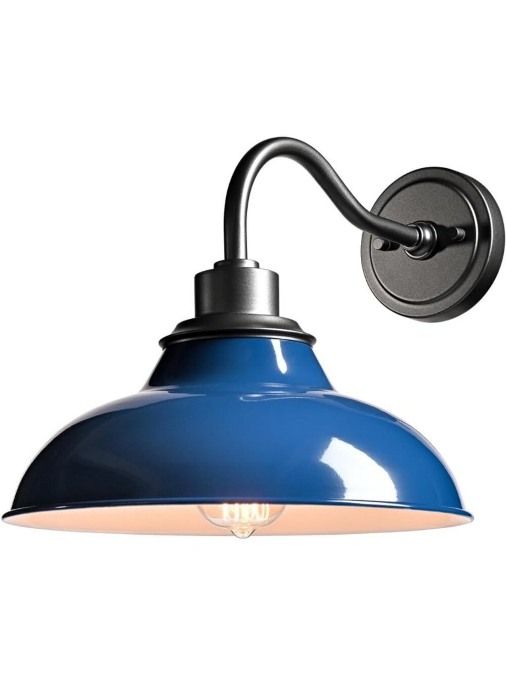 Modern Dark Blue Gooseneck Wall Sconce - Stylish Indoor Lighting Fixture